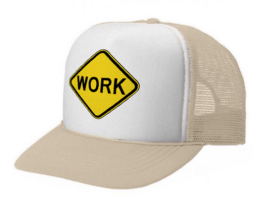 Work Hat Tan/White